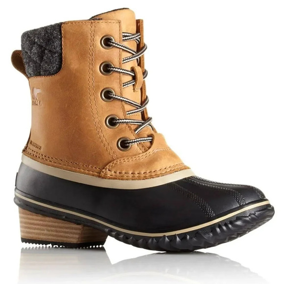 Sorel Slimpack II Tan Leather Rubber Lace Up Waterproof Winter Boots Size 7 - Picture 1 of 13